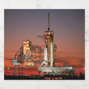 Rode lucht bij de lancering van Spaceshuttle Atlan Bier Etiket