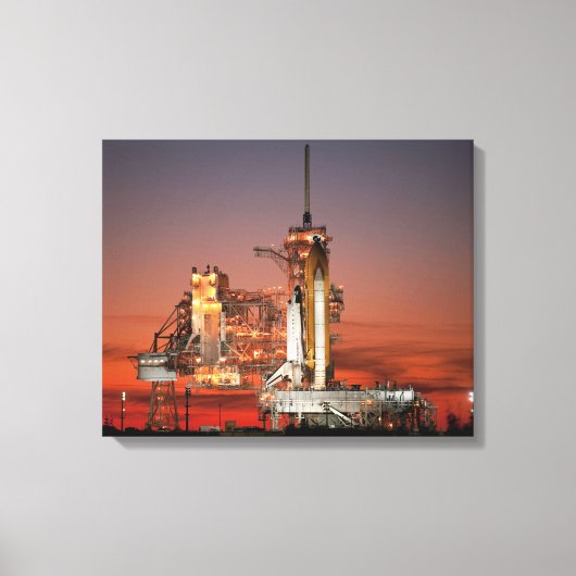 Rode lucht bij de lancering van Spaceshuttle Atlan Canvas Afdruk (Voorkant)