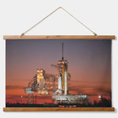 Rode lucht bij de lancering van Spaceshuttle Atlan Hangend Wandkleed (Voorkant)