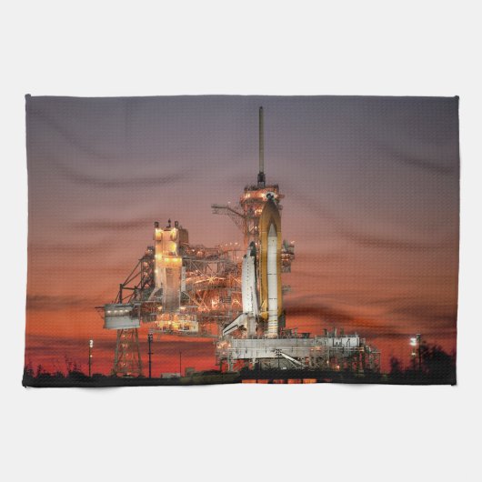 Rode lucht bij de lancering van Spaceshuttle Atlan Theedoek (Horizontaal)