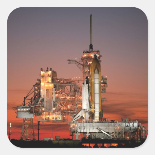 Rode lucht bij de lancering van Spaceshuttle Atlan Vierkante Sticker (Voorkant)