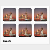 Rode lucht bij de lancering van Spaceshuttle Atlan Vierkante Sticker (Vel)