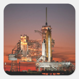 Rode lucht bij de lancering van Spaceshuttle Atlan Vierkante Sticker