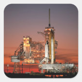 Rode lucht bij de lancering van Spaceshuttle Atlan Vierkante Sticker (Voorkant)