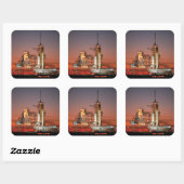Rode lucht bij de lancering van Spaceshuttle Atlan Vierkante Sticker (Vel)