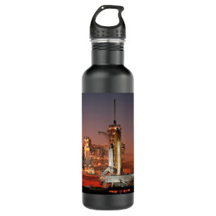 Rode lucht bij de lancering van Spaceshuttle Atlan Waterfles