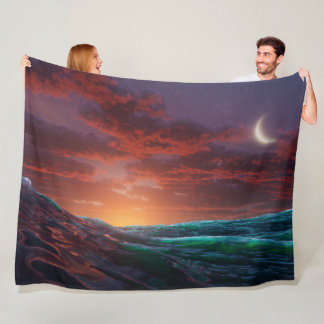 Rode Lucht bij Nacht Fleece Deken