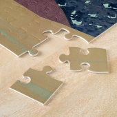 Rode lucht meer landschap legpuzzel (Zijkant)
