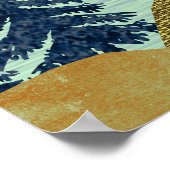 Rode lucht meer landschap poster (Hoek)