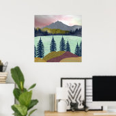 Rode lucht meer landschap poster (Thuiskantoor)