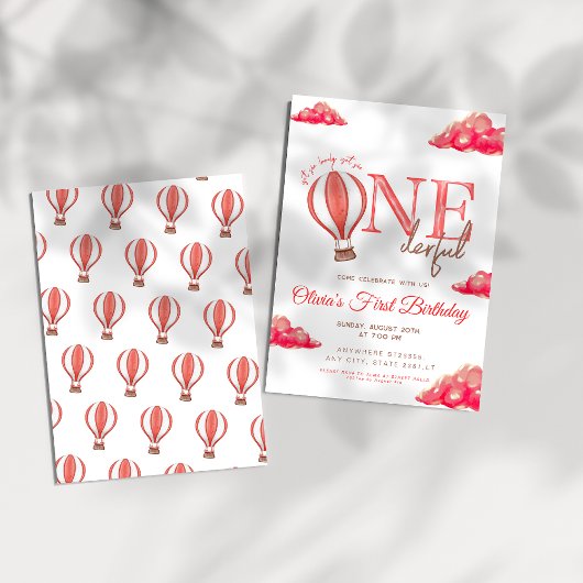 Rode luchtballon is niet haar prachtige verjaardag kaart