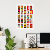 Rode luciferdoosjes labels Collage, vintage intern Poster (Thuiskantoor)