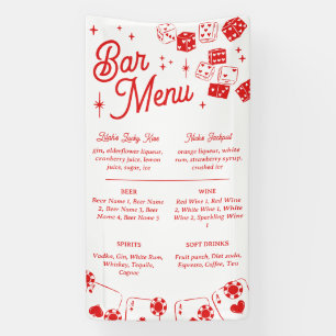 Rode Lucky In Love Dobbelstenen & Kaarten Bruiloft Spandoek