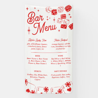 Rode Lucky In Love Dobbelstenen & Kaarten Bruiloft Spandoek