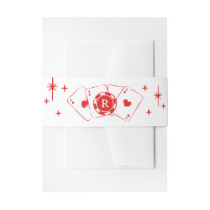 Rode Lucky In Love Poker Pakket Chip Monogram Huwe Uitnodigingen Wikkel