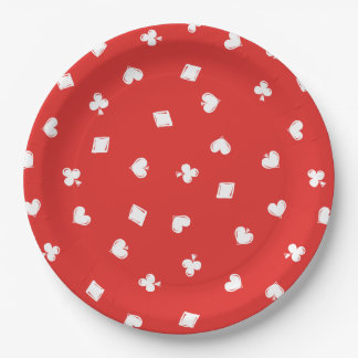 Rode Lucky In Love Poker Suite Patroon Papieren Bordje