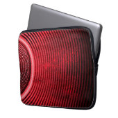 Rode luidspreker en geluidsgolven laptop sleeve (Voorkant Links)