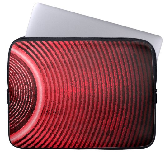 Rode luidspreker en geluidsgolven laptop sleeve (Voorkant)