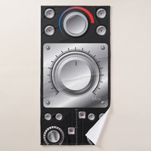 Rode luidsprekers met versterker- en bedieningskno badhanddoek (Badhanddoek)