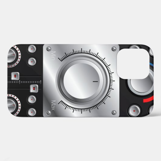 Rode luidsprekers met versterker- en bedieningskno Case-Mate iPhone case (Achterkant (horizontaal))