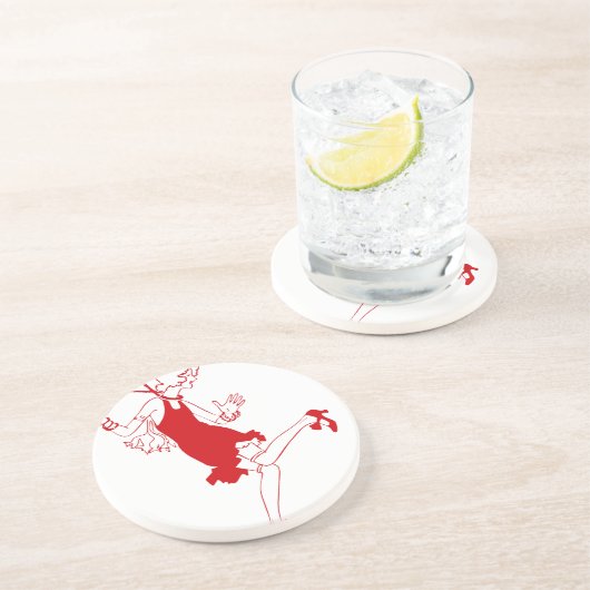 rode luier zandsteen onderzetter (Zijkant)