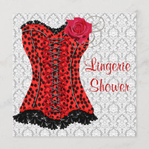 Rode Luipaard Corset Lingerie Bruidsdouche Kaart