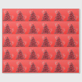 Rode Luipaard Jachtluipaard Kerstboom Cadeaupapier (Vlak)