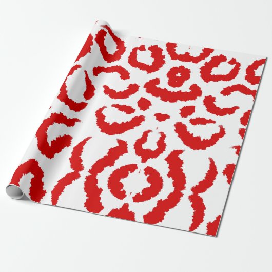 Rode luipaard patroon cadeaupapier (Uitgerold)
