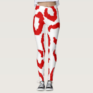 Rode luipaard patroon leggings