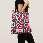 Rode luipaard patroon tote bag (Dichtbij)