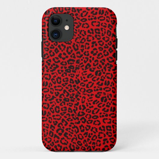 Rode luipaard print iPhone 5S Hoesje (Achterkant)