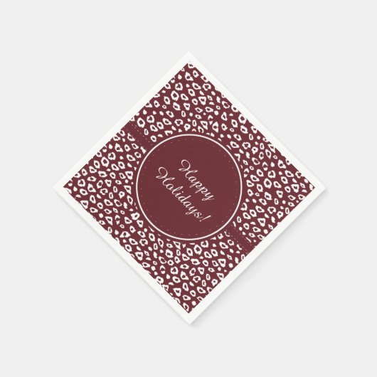 Rode luipaard print Kerstmis Servet (Hoek)