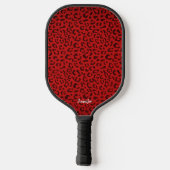 Rode luipaard Print Pickleball Paddle met naam (Achterkant)