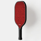 Rode luipaard Print Pickleball Paddle met naam (Links)