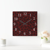 Rode luipaard vierkante klok (Huis)