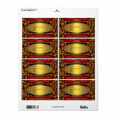 Rode Luipaard Zwart Goud Label Adres 2 (Full Sheet)