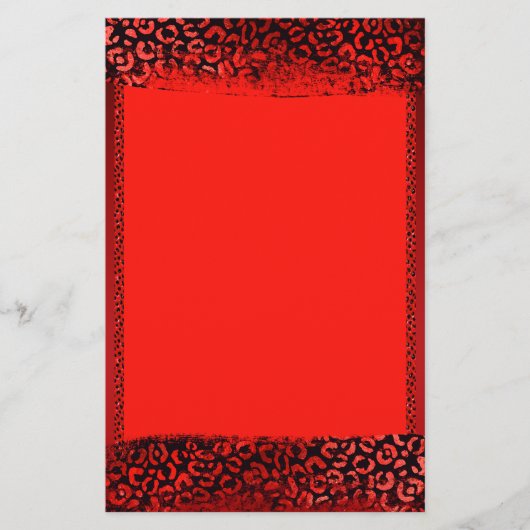 Rode Luipaardprint Briefpapier (Voorkant)