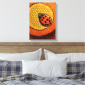 Rode luis op een fluitende zink canvas afdruk (Insitu (Slaapkamer))