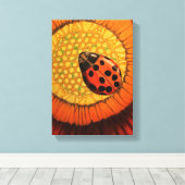 Rode luis op een fluitende zink canvas afdruk (Insitu (Houten vloer))