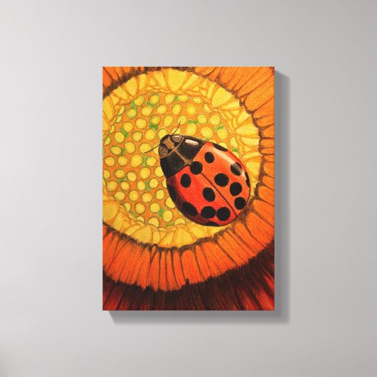 Rode luis op een fluitende zink canvas afdruk (Voorkant)