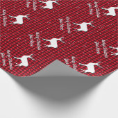 Rode lumberjack buffelhert met kerstmis cadeaupapier (Hoek)