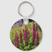Rode lupine bloemen sleutelhanger (Voorkant)