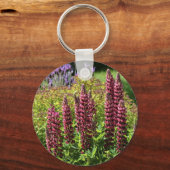 Rode lupine bloemen sleutelhanger (Voorkant)