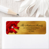Rode lus, Diamant, Gouden Glitter Kerstmisadres Etiket (Insitu)