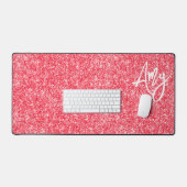 Rode luxe glitter bureaumat (Keyboard & Muis)