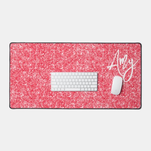 Rode luxe glitter bureaumat (Keyboard & Muis)