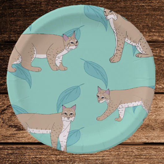 Rode lynxen papieren bordje