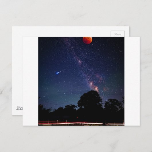 rode maan briefkaart (Voorkant / Achterkant)