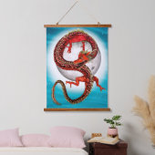 Rode Maan Draak Hemelse Fantasie Kunst Hangend Wandkleed (Slaapkamer)