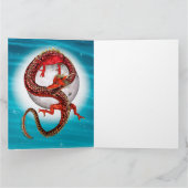 Rode Maan Draak Hemelse Fantasie Kunst Kaart (Binnen)